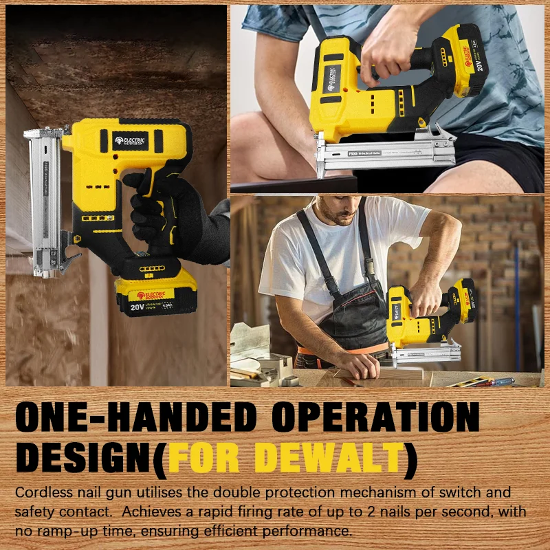 전기 여신 브러시리스 무선 전기 네일건 무선 브래드 네일건 목공 네일링 머신 (디월트 20V 배터리 핀용)