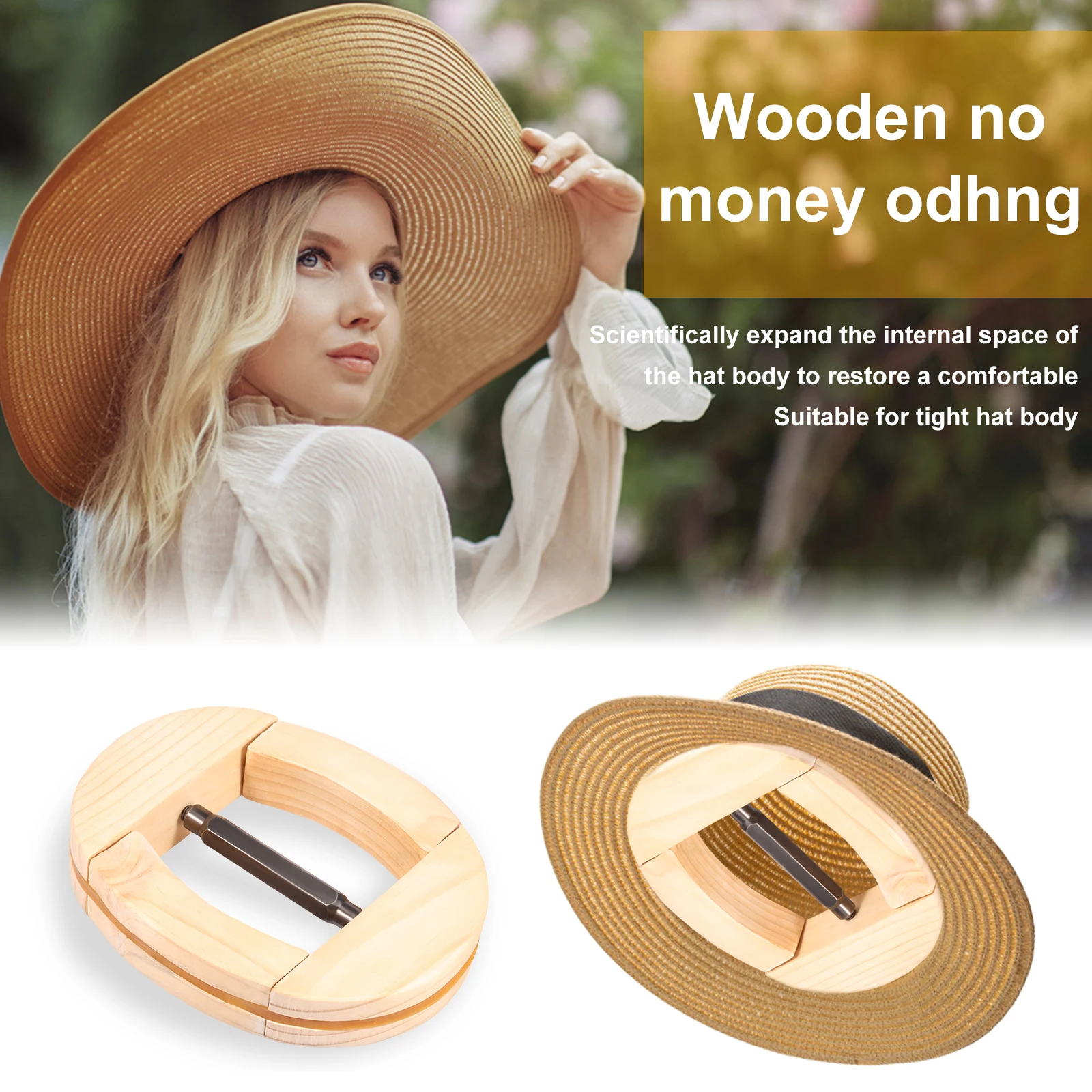 4-Wege-Repacego verstellbare Hutspanner aus Holz in Form der Kappe, Premium-Fedora-Hutablage zur Aufbewahrung von Cowboy-Baseball-Haltern – Detail 4