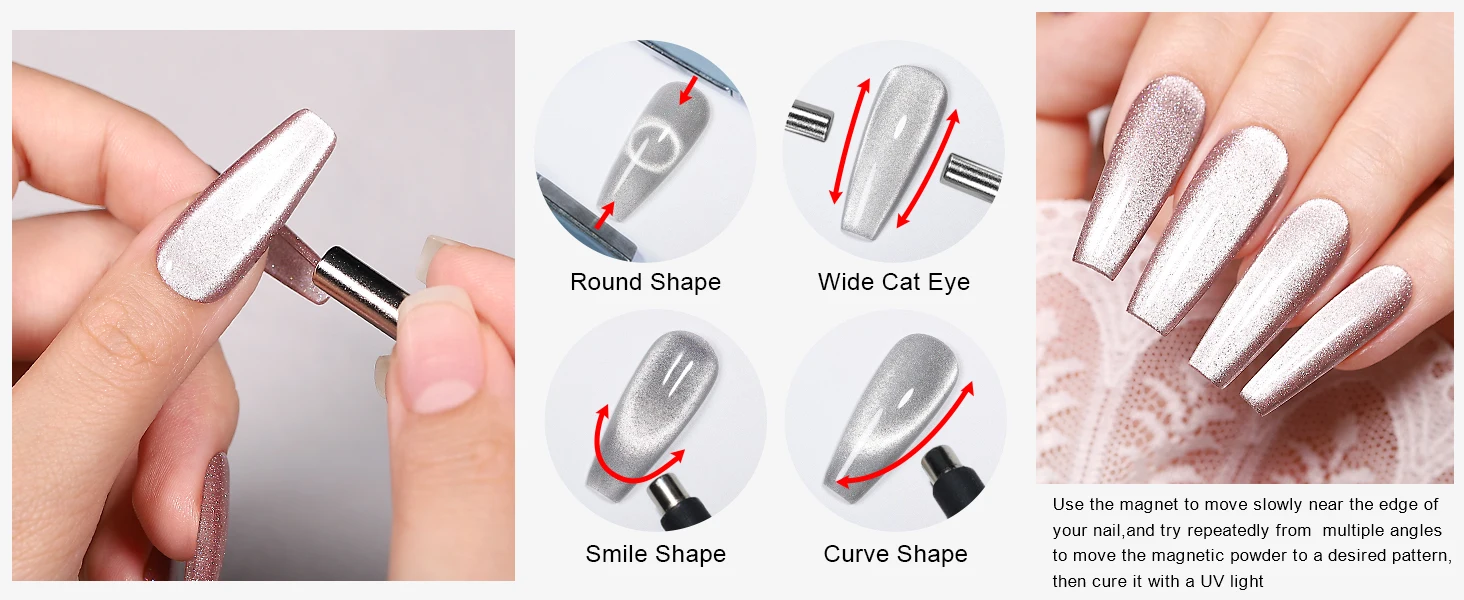 Description Picture 4 of itemYOKEFELLOW Cat Eye Gel Nail Polish 10Ml Brown 9D Holographic  Magnetic Professional Nail Gel Varnishes for Manicure salon DIY