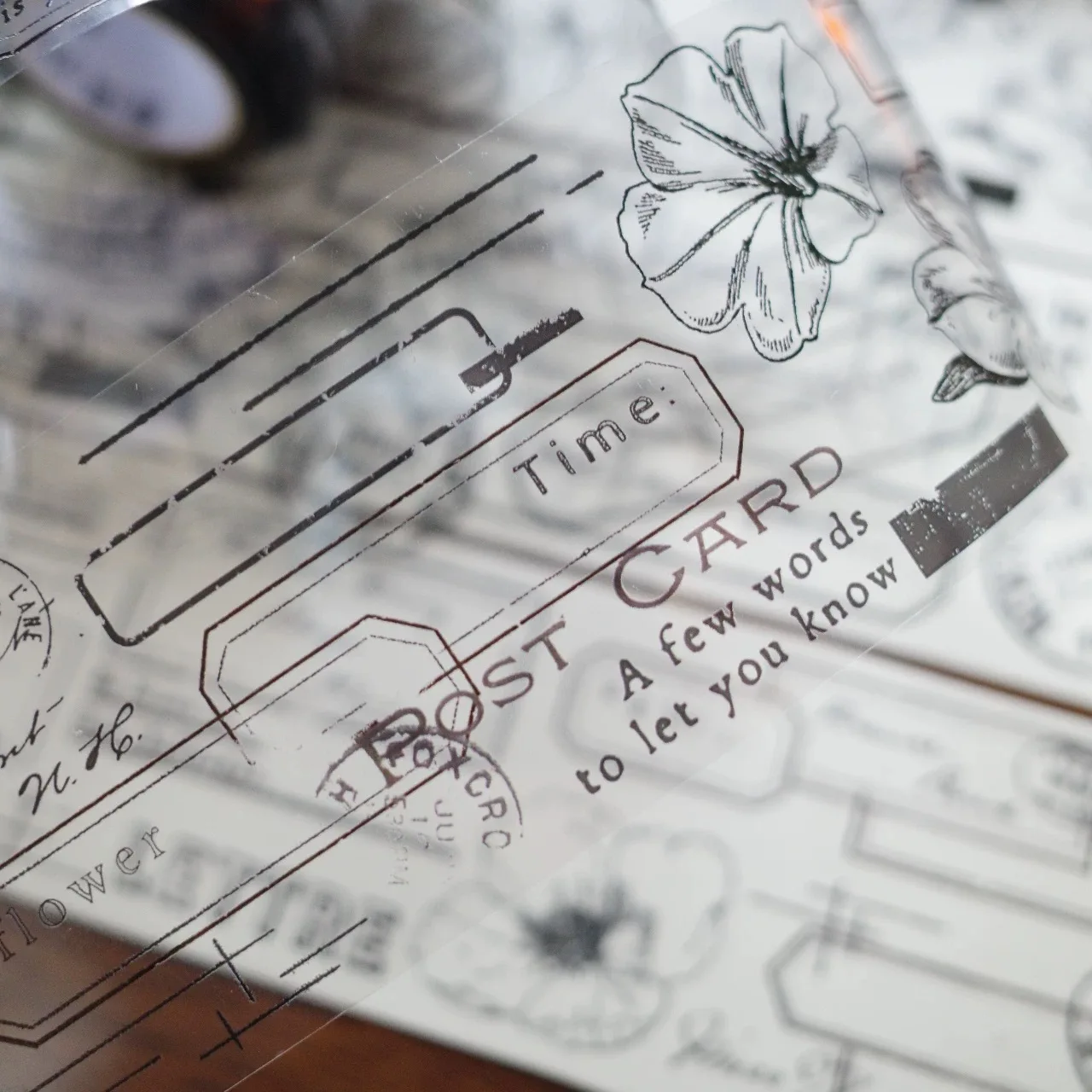 Vintage Flower And Frames Washi PET Tape Decorative Stickers Stationery Stickers Stationery Tapes Diy Scrapbooking Accessories Stationery Supplies