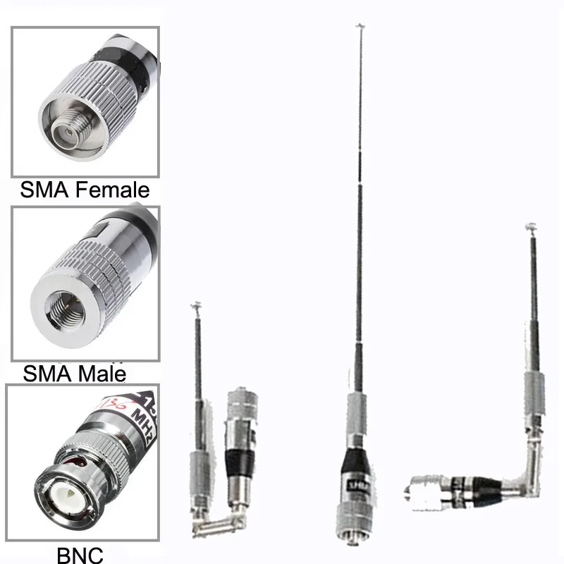 

Scalable 118-136MHz Whip Telescopic Airband Antenna SMA Male/SMA Female/BNC Multiple Uses for Two Way Radio Receiver Aviation