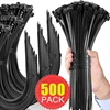 500-100Pcs Cable Tie Cable Binder Plastic Ties Outdoor Resistant Zip Ties Multi-Purpose Self-Locking Wraps Management Bundles 1