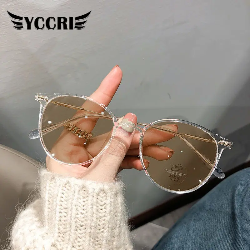 

Photochromic Sunglasses Blue Light Resistant Reading Glasses for Women Full Frame Color Degrees 0 To - 6.0