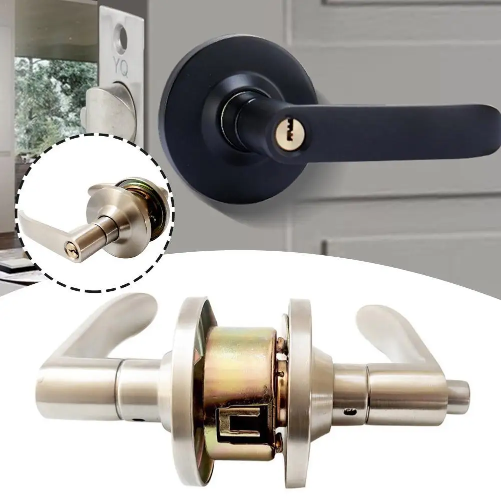 Door Handle Lock Aluminum Alloy Door Key Locks Room Hotel Anti Theft Safty Security Locker Latch For Toilet /Bathroom/Bedroom door handle lock