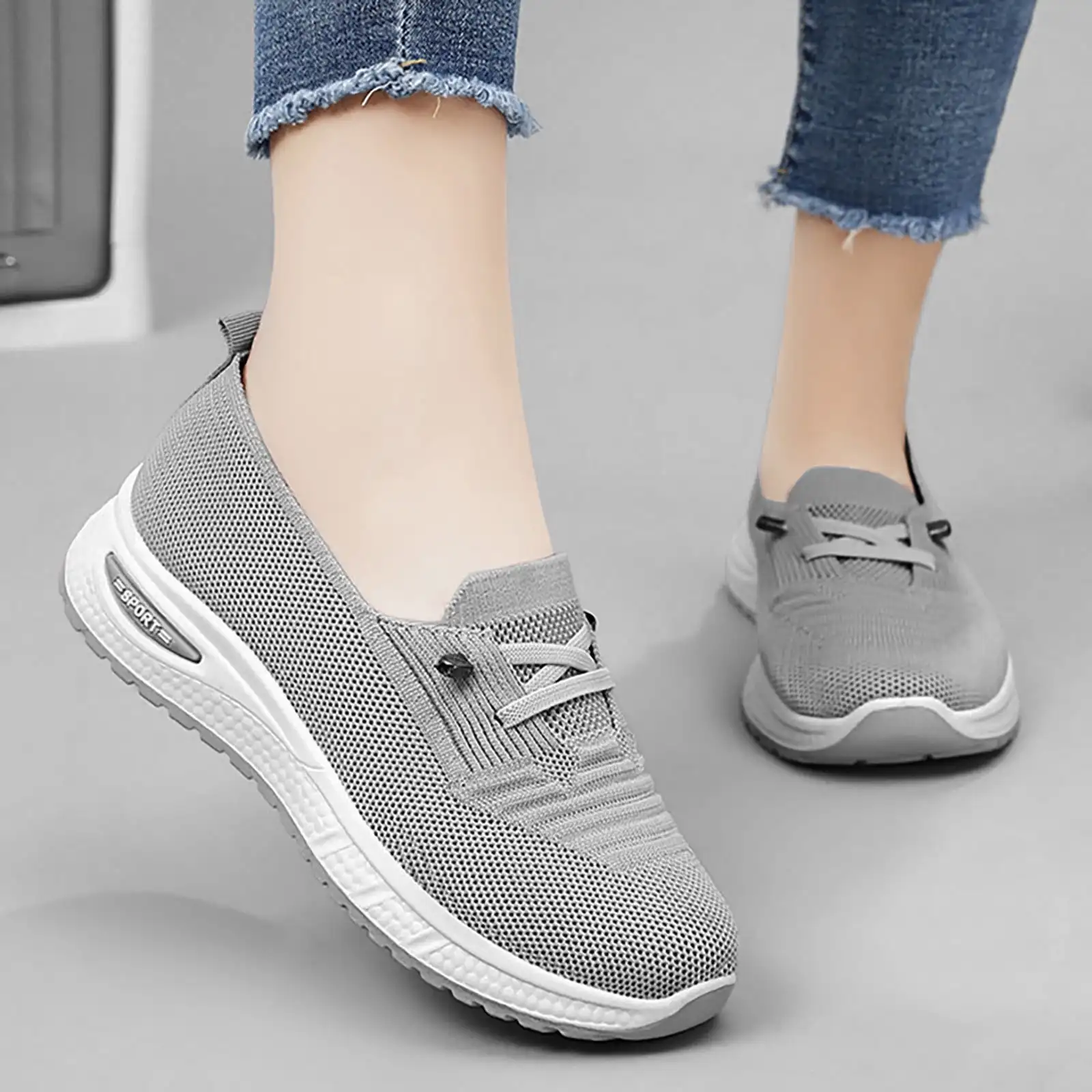 Women Casual Shoes Fashion Breathable Walking Mesh Flat Shoes Sneakers Women 2024 Gym Vulcanized Shoes Pink Female Footwear