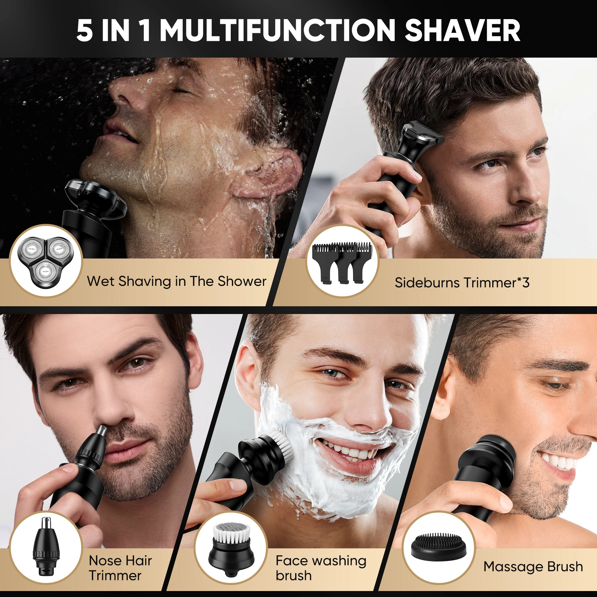SEJOY Shaver Men USB Electric Shaver Powerful Beard Shaving Machine Electric Razor Rechargeable Waterproof