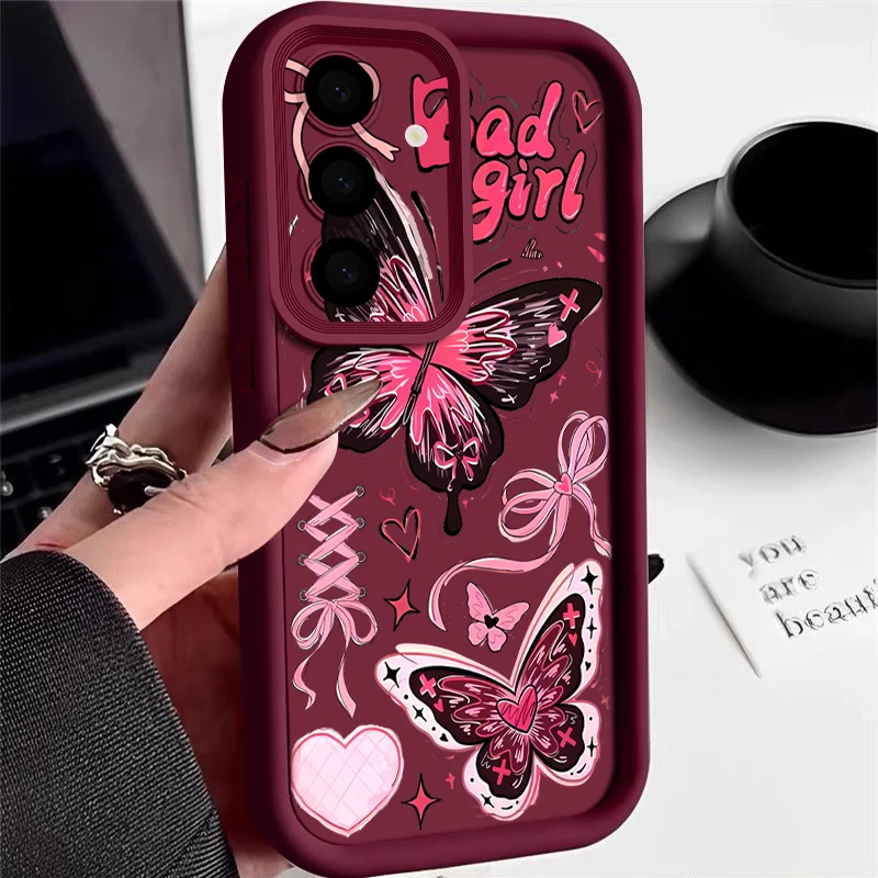 Butterfly Pink TPU Soft Phone Case with Vibrant Print Design