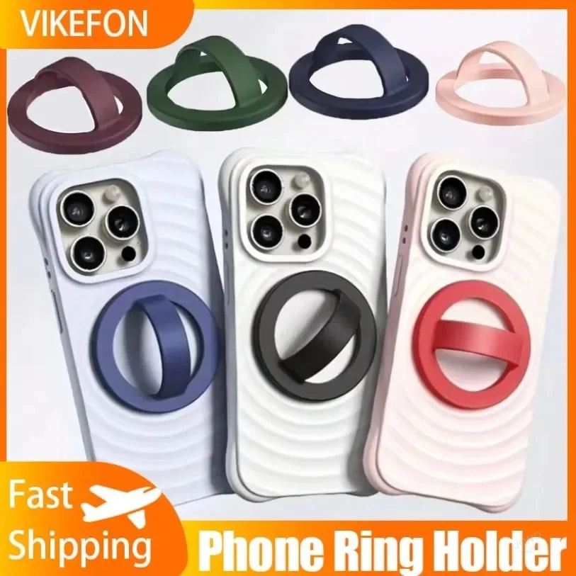 Universal Waterproof Magnetic Phone Ring Holder with Removable Grip Attachment