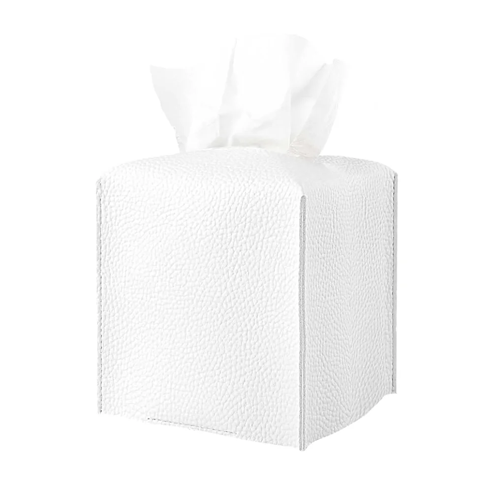Modern PU Leather Square Tissue Box Cover Holder-Decorative Holder/Organizer for Bathroom Vanity Countertop, Night Stands,Office