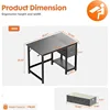 Small Computer Desk, 40X24 Inch Office Writing Work Study Gaming PC Table with 2-Tier Drawers Storage Shelf 3