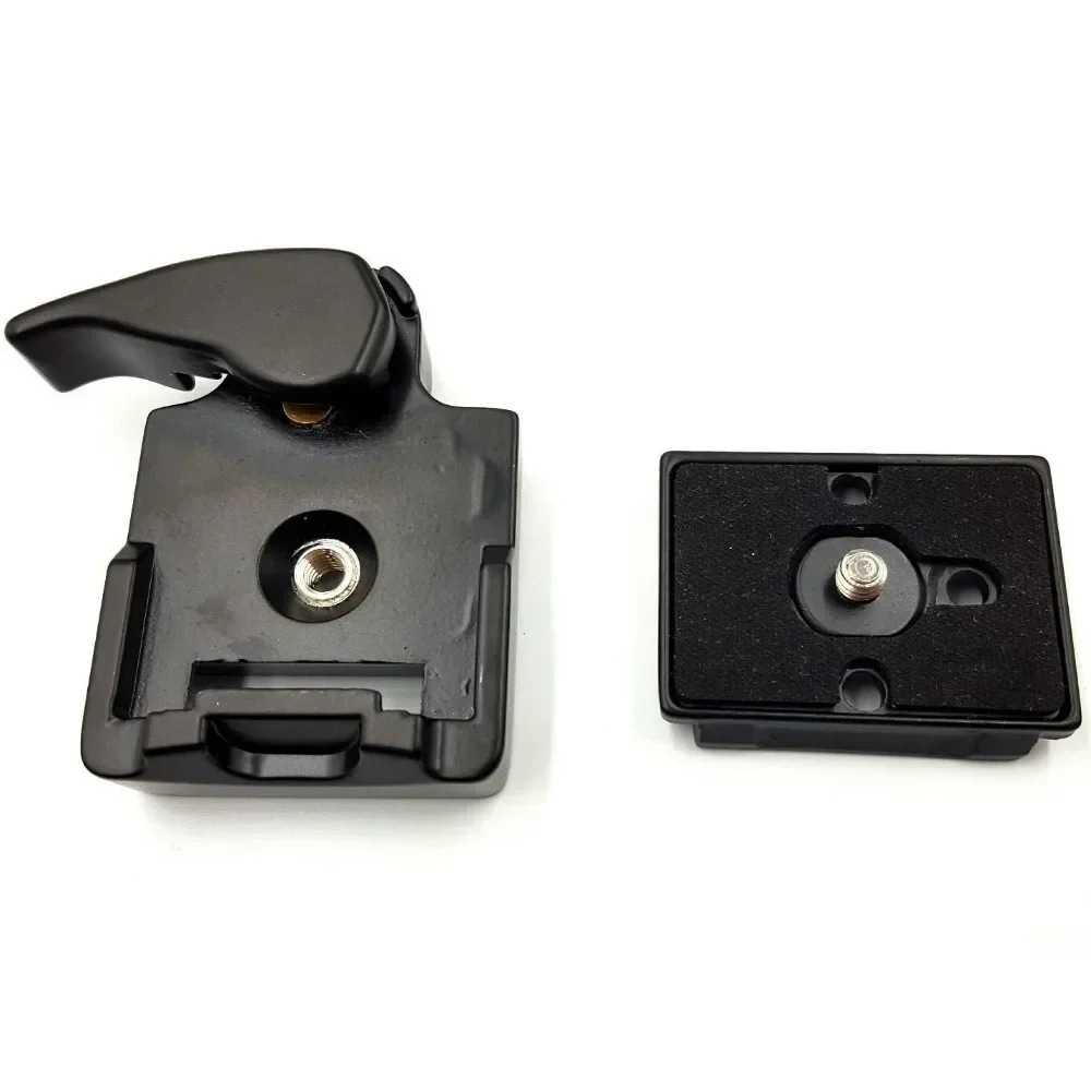 1/4in Camera Quick Mount Seat Assembly Metal Tripod Heads Mount Adapter with Manfrotto 200PL-14 Compat Plate Tripod Accessories for Camera Head Adapter Quick Release Connector Mount