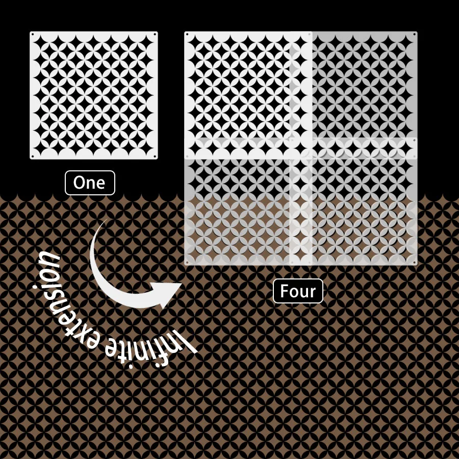 2PCS 11.8x11.8 인치 기하학적 타일 스텐실 원활한 패턴 템플릿 DIY 바닥 벽화 홈 D용 재사용 가능한 드로잉 스텐실