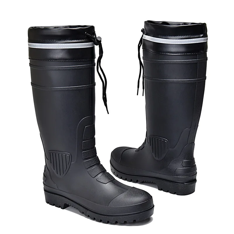 

Men's Work Boots Anti Puncture Safety High Drum Rain Boots Mountaineering Rubber Shoes for Men Thick Soled Outdoor Fishing Shoes