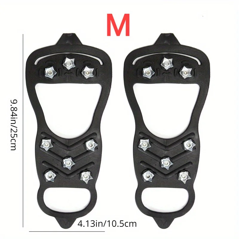 Shoe Spikes Cover Crampons, Anti‑Slips Flexible 8‑Tooth Snow Walking Nail Crampons for Hiking Shoe for Mountaineering Hiking