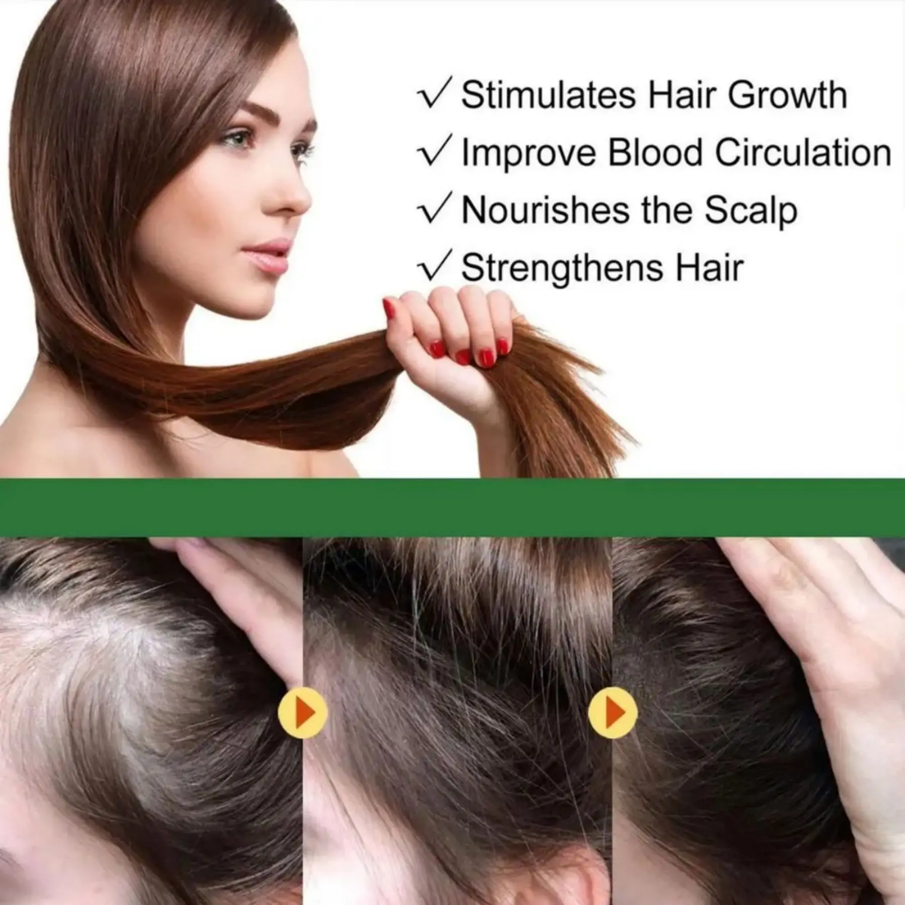 Hair Growth Essential Oil Strengthen Hair Roots Anti Loss Care for Men