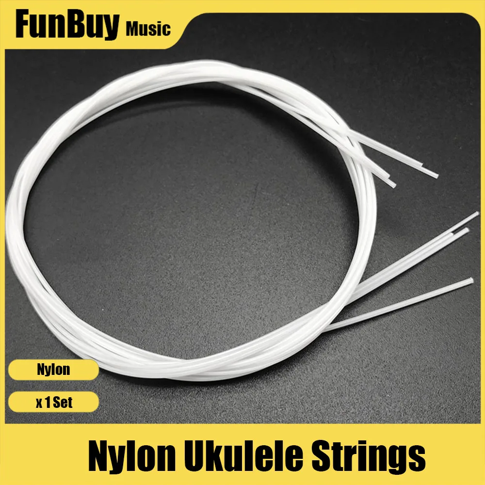 Set Di 4 Corde In Nylon Per Ukulele Bianco Ukulele Hawaii Mini Guitarra Strings Soprano Concert Tenore Ukulele Accessori Per Chitarra