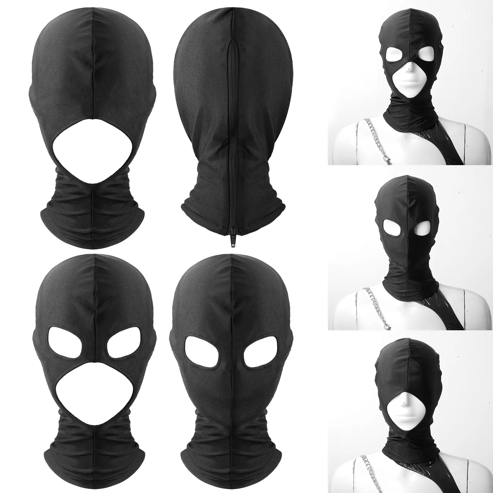 Face Masks Open Mouth and Eye Head Covers Adult Elastic Cloth Head Covers Couples Sexy Hood Masks Cosplay Sex Toys