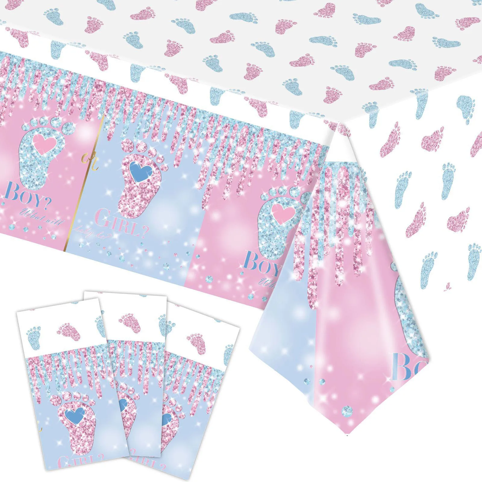 

Baby Gender Boy Girl baptism disposable tablecloth Paper plate cup straw baby favor party decoration supplies series