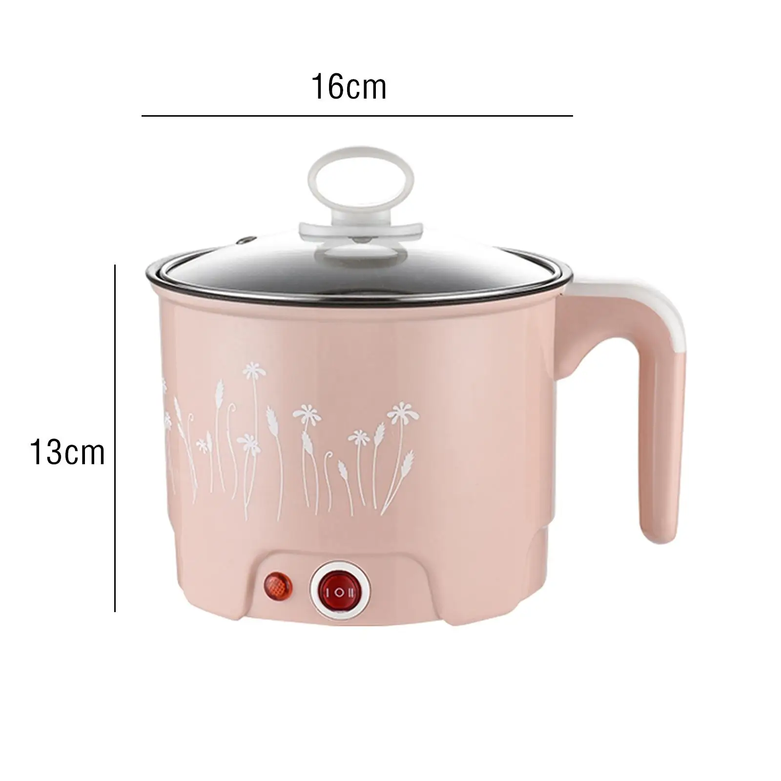Electric Pots Household Portable Multipurpose Mini Ramen Cooker Noodles Cooker Mini Pot for Shabu Shabu Dumpling Fry Ramen Eggs 6