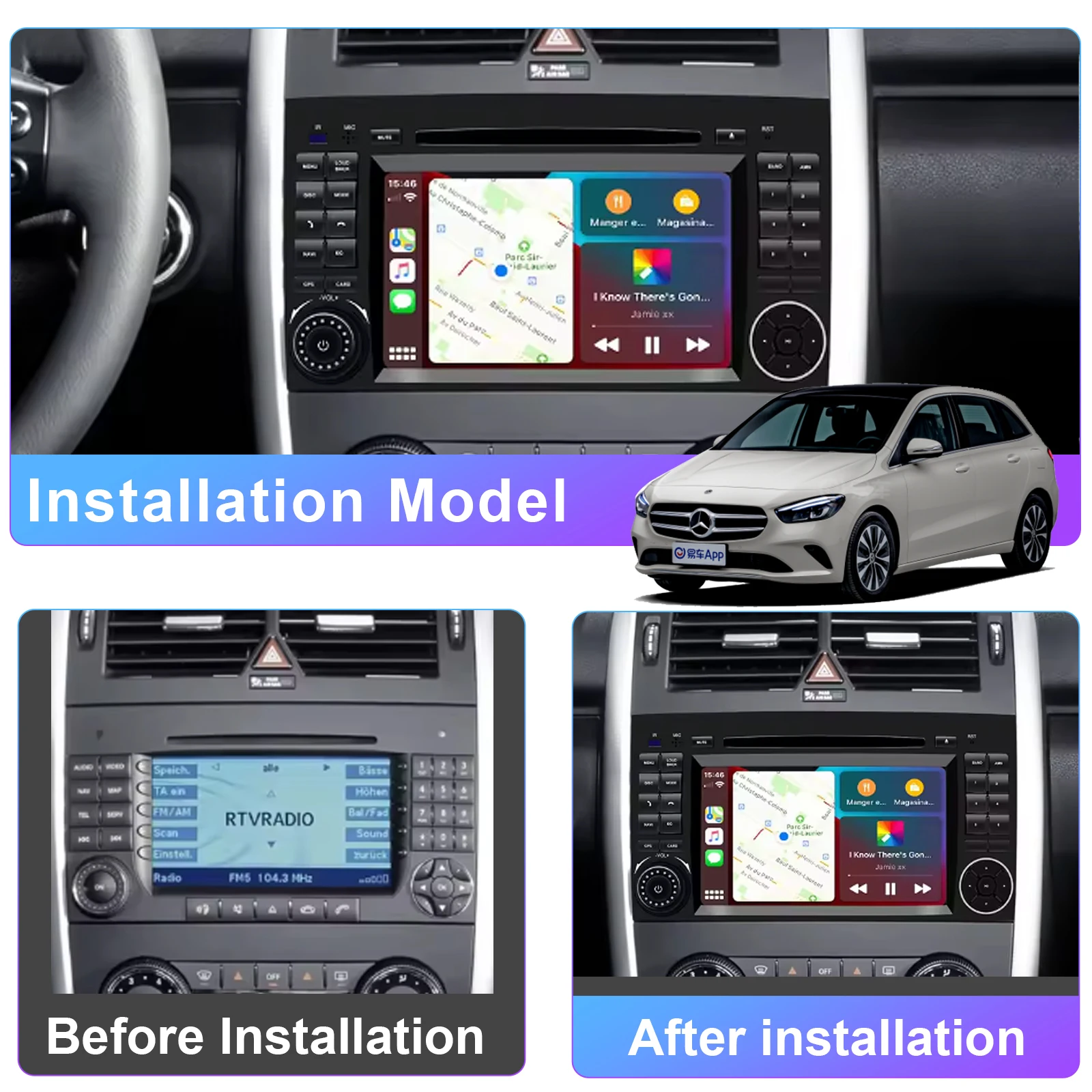 Android Car Radio for Benz W169 W245 B16 B170 B180 B200 W639 Vito Viano W906 Mul
