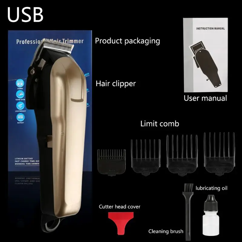 Professional Electric Pet Hair Clippers Beard Trimmer Barber Grooming Kit Rechargeable Cordless Haircut Machine Drop Shipping