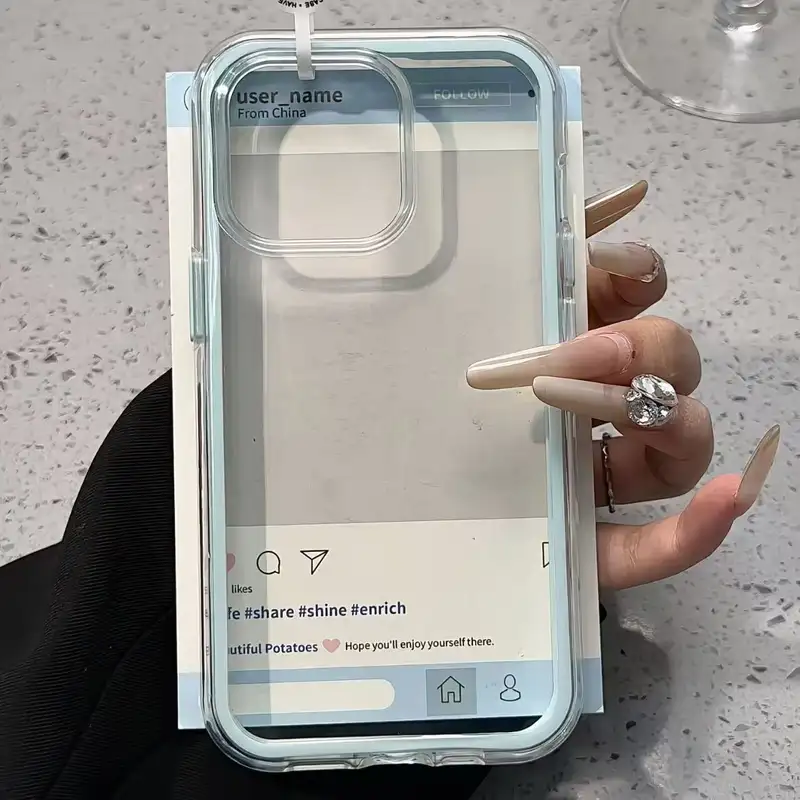 Luxury Candy Color Frame Clear Back Phone Case For iPhone 17 16 15 14 13 12 Pro Max 11 16PLUS 17 Acrylic Shockproof Bumper Cover - Image 10