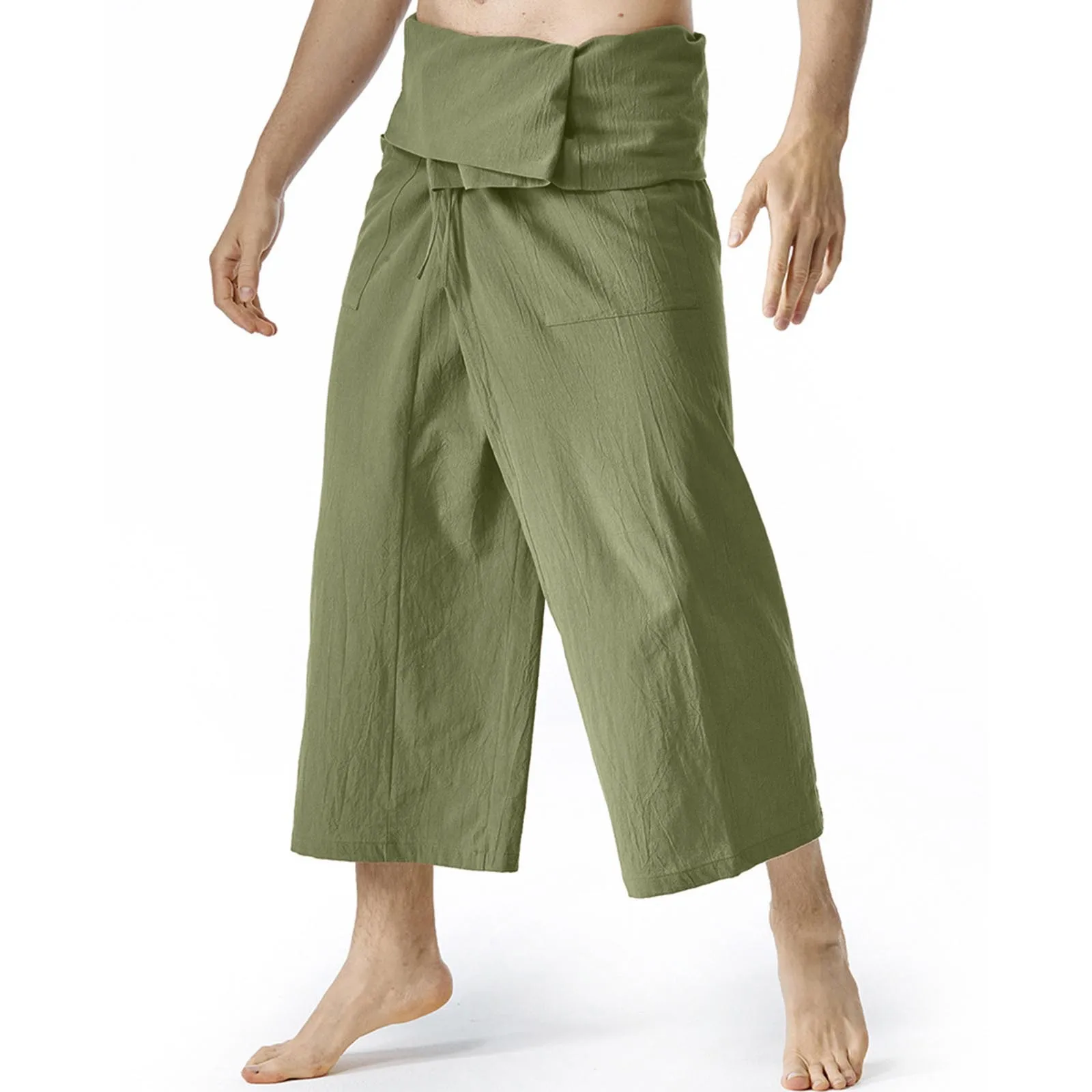 Summer Daily Thai Fisherman Linen Pants Men's Women's Loose Yoga Pirate Harem Pants Baggy Hosen Homewear Quick-Dry Trousers