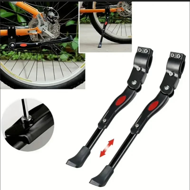 Bicycle Kickstand Aluminum Alloy Kickstand Bicycle Rear Bracket Adjustable Length MTB 26 Inch Bicycle Side Support