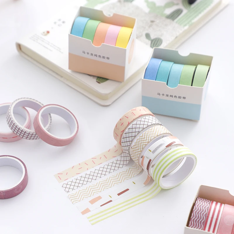 Card Lover 5 Rolls Basic Series Journal Colourful Washi Tape Scrapbooking Morandi Color Masking Tape Journaling Material 3