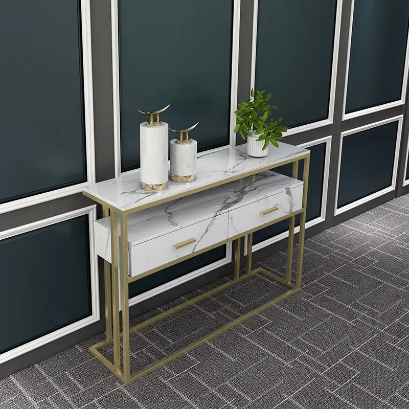 luxury modern entrance hall cabinet minimalist marble console table Livingroom lobby table home transformer table furniture