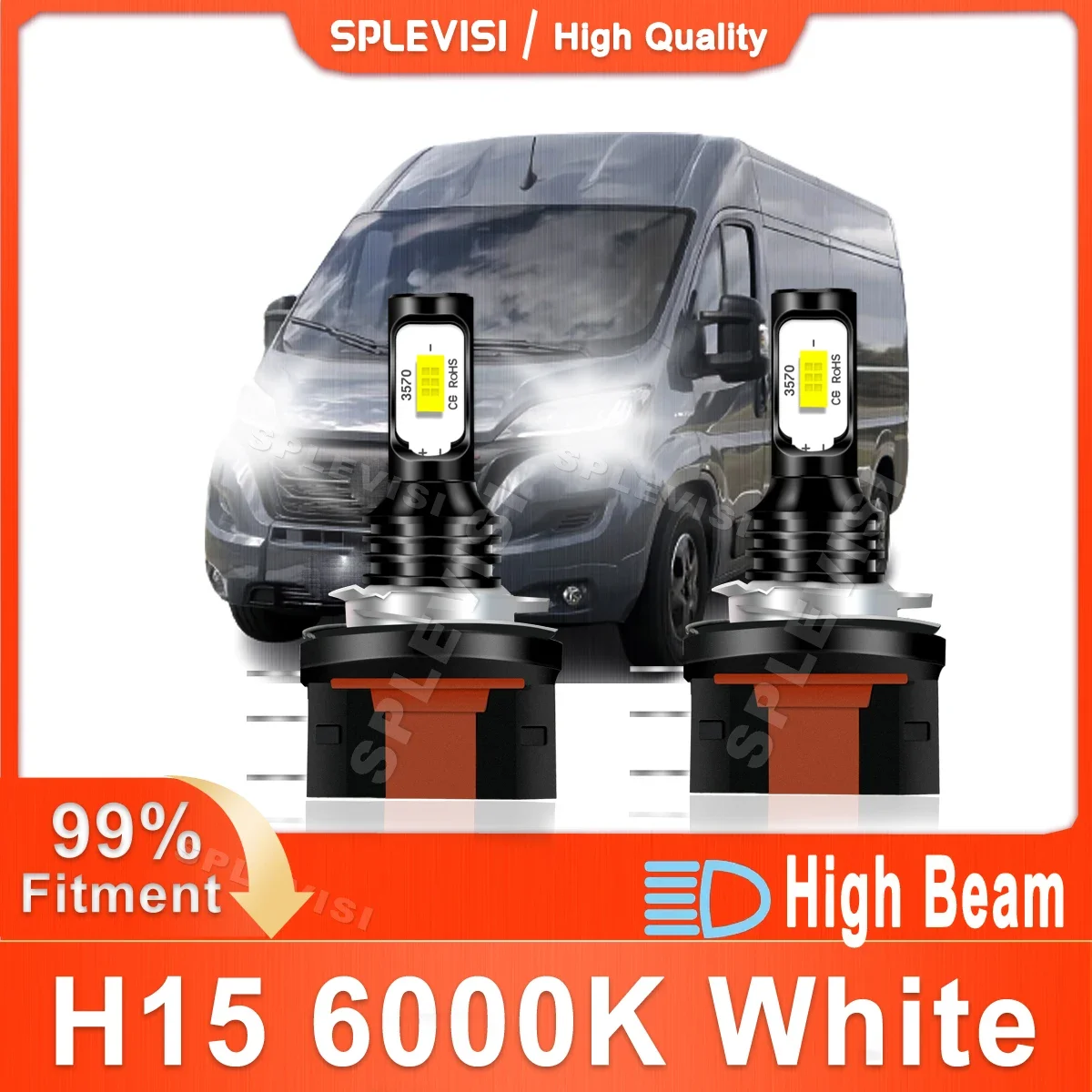 LEDHeadlightHighBeamWhiteForFiatDucatoIIIBus200620072008