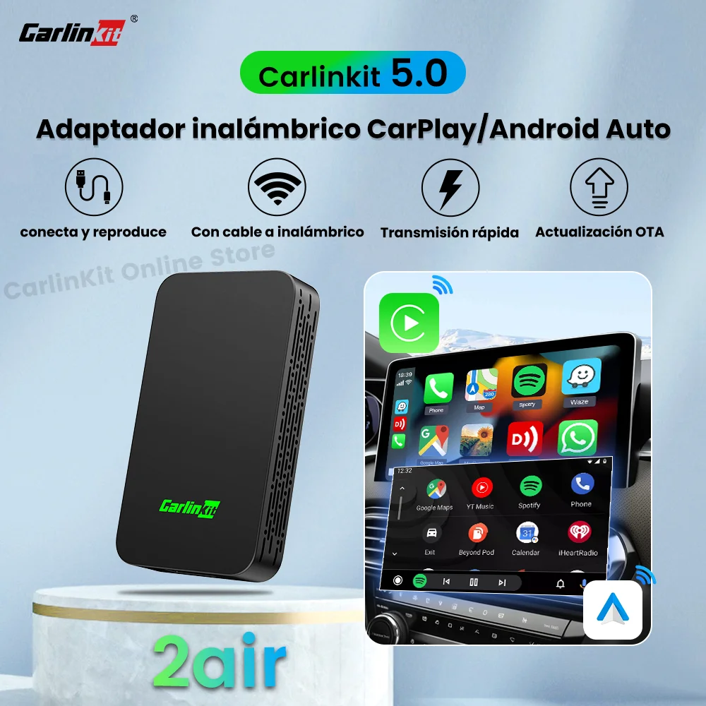 Carlinkit 5.0 2air Carplay Wireless Android auto Wireless Adapter for Toyota Mazda Ford Vw Peugeot Skoda Kia Haval Wifi BLE