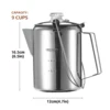 1.2L 9 Cup Coffee Pot Stainless Steel Percolator Coffee Pot Coffee Maker for Outdoor Camping Home Kitchen Weekend Trip 2