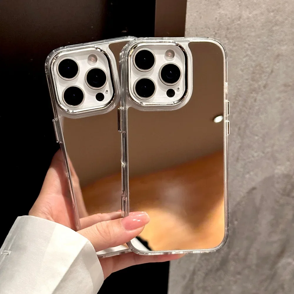 Plating Mirror Ultra Thin Shockproof Acrylic Phone Case with Makeup Feature
