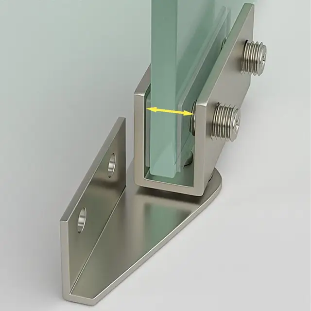 Morsetto Per Vetro Senza Telaio In Acciaio Inox - Per Porte Spesse 8-12mm, Angolo 90 Gradi - Foto 2