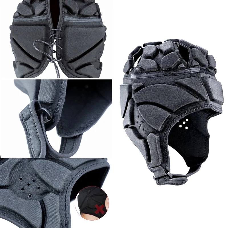 Football Soccer Helmet Rugby Scrum Cap Headguard Goalie Hat Head Protector Shockproof Headgear Soccer Goalkeeper