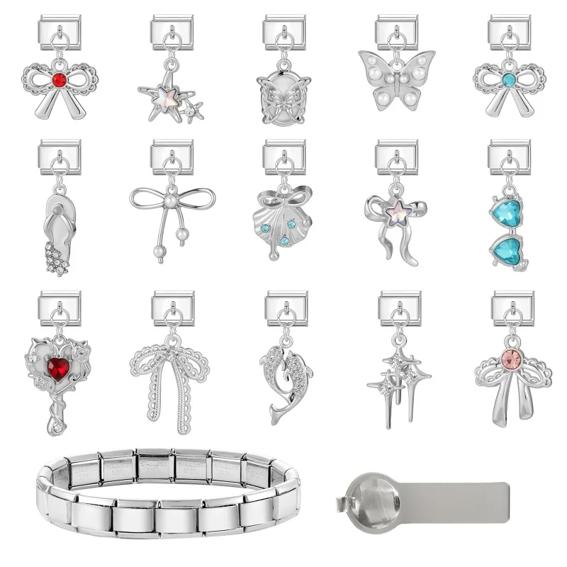 Italian Charm Links Bracelet Stainless Steel