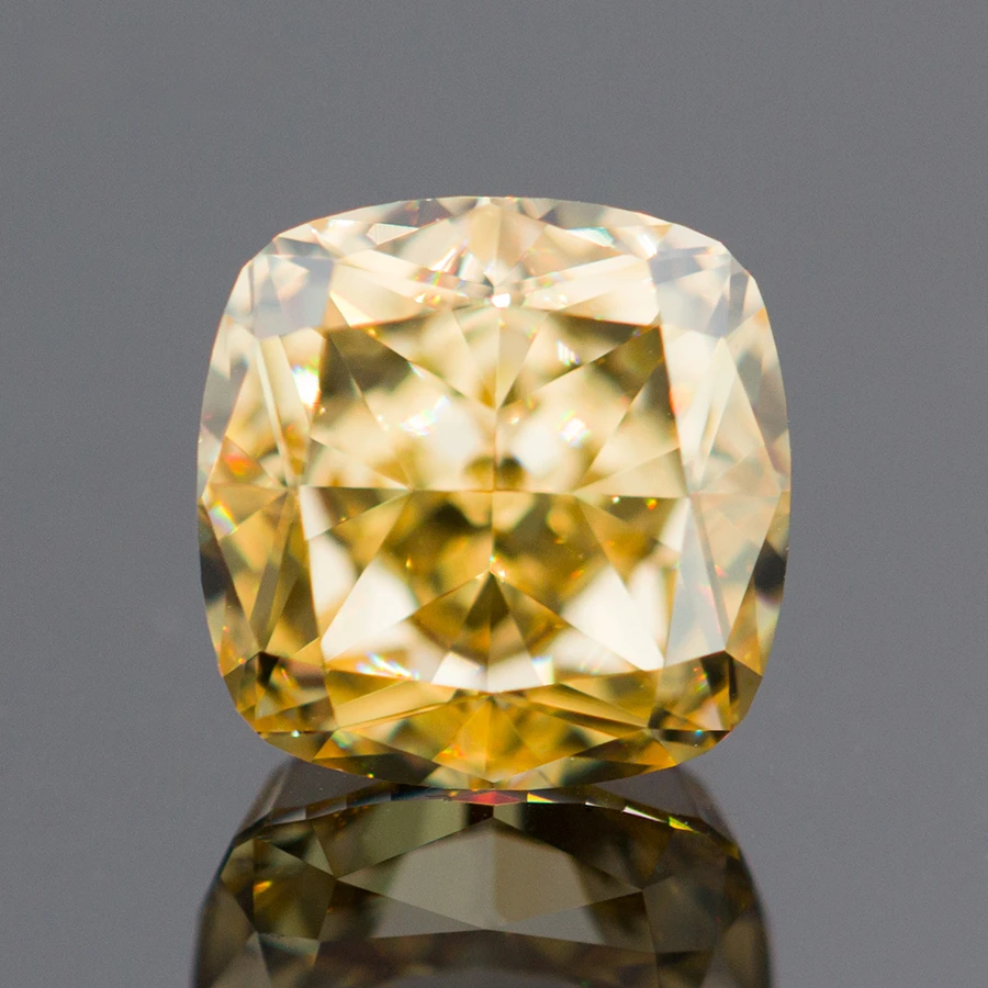 

cubic zirconia Golden Yellow cushion shape 4k crushed ice cut Top grade synthetic cz gems loose High Quality for Jewelry Making