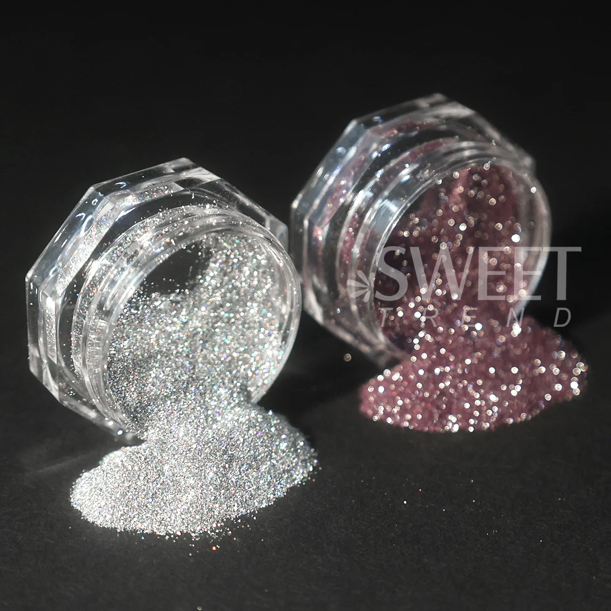 3PCS Reflective Glitter Nail Powder Sparkle Silver Dark Purple White Chrome Dust Shimmer Diamond Elegant Wedding Manicure Flash