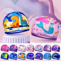 Children Swimming Caps for Boys Girls Cute Cartoon Swim Caps High Elastic Soft Kids Printed Swim Caps Swimming Pool Accessories 2