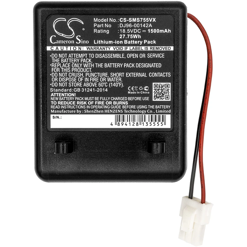 

Vacuum cleaner battery For Samsung SS7550, SS7550m, SS7555, SSR200, DJ96-00142A, DJ96-00142B