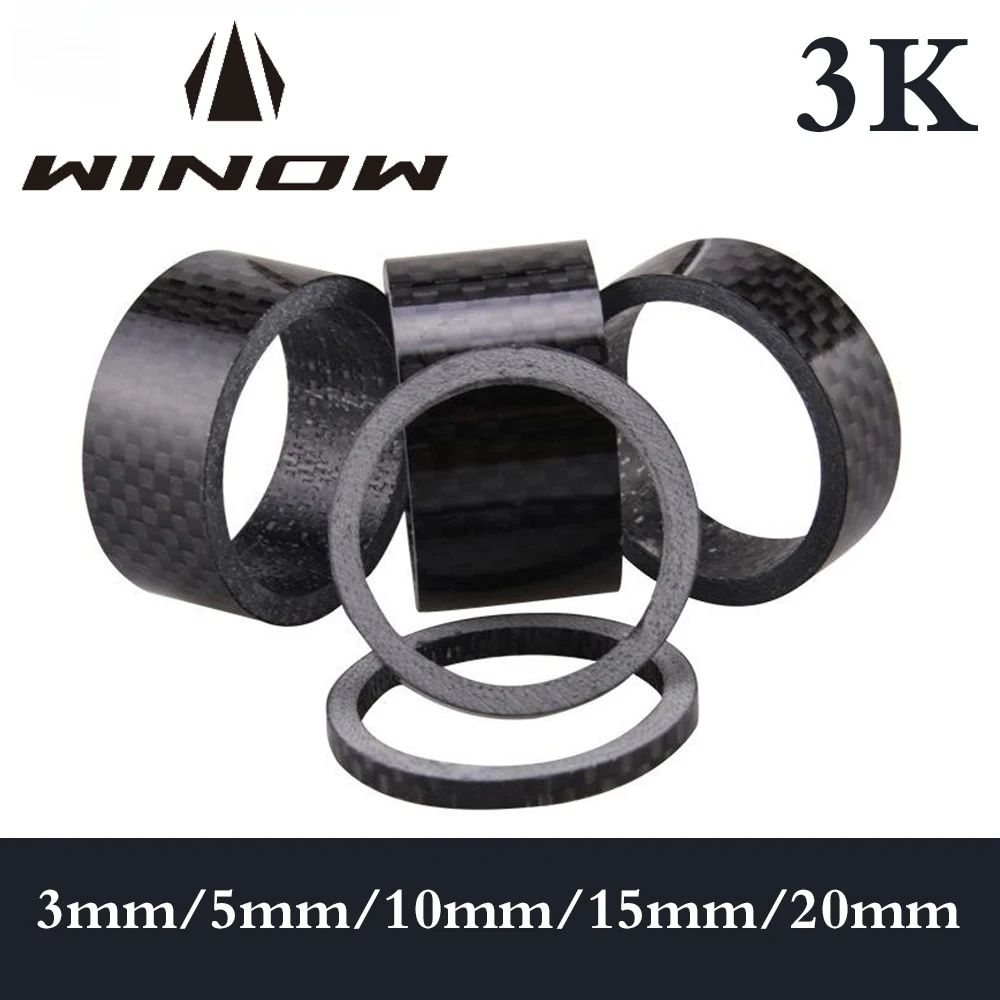 

Winowsports 28.6mm Carbon Fiber Bicycle Spacer Ultra Light Parts Cycling Washer MTB Road Bike Headset Stem Spacers Bicycle Parts