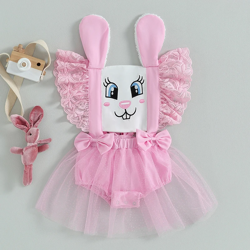 Adorable Easter Bunny Romper Dress 3