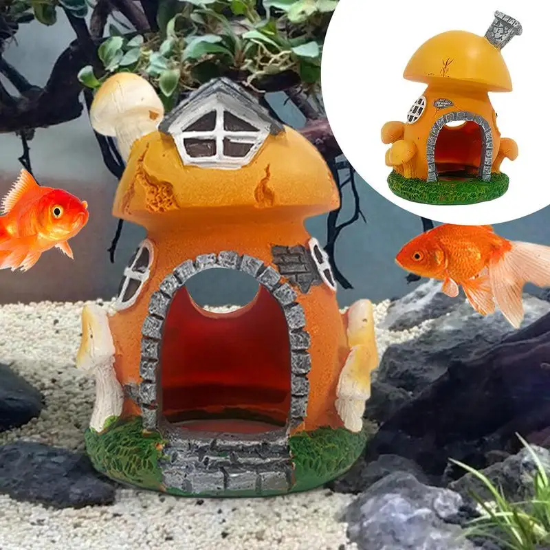 Fungo Aquarium Decor Cottage Ornament Gamberetti Shelter Hideaway Cave Mushroom Decor Aquarium Decor Per Gamberetti Betta Goldfish