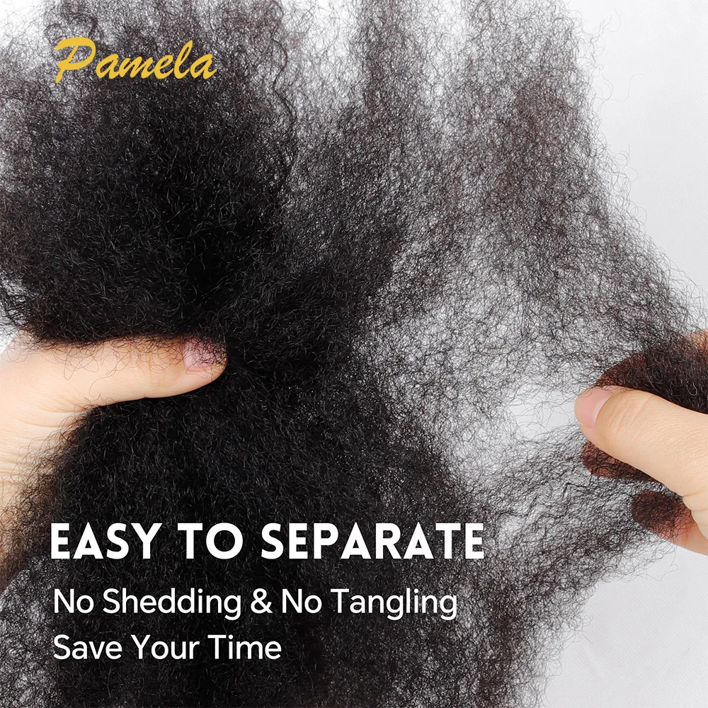 Afro Kinkys Bulk Human Hair 100% Real Human Hair for Mini Twist Braiding Loc Extensions & Crochet Kinky Curly Hair Bundles