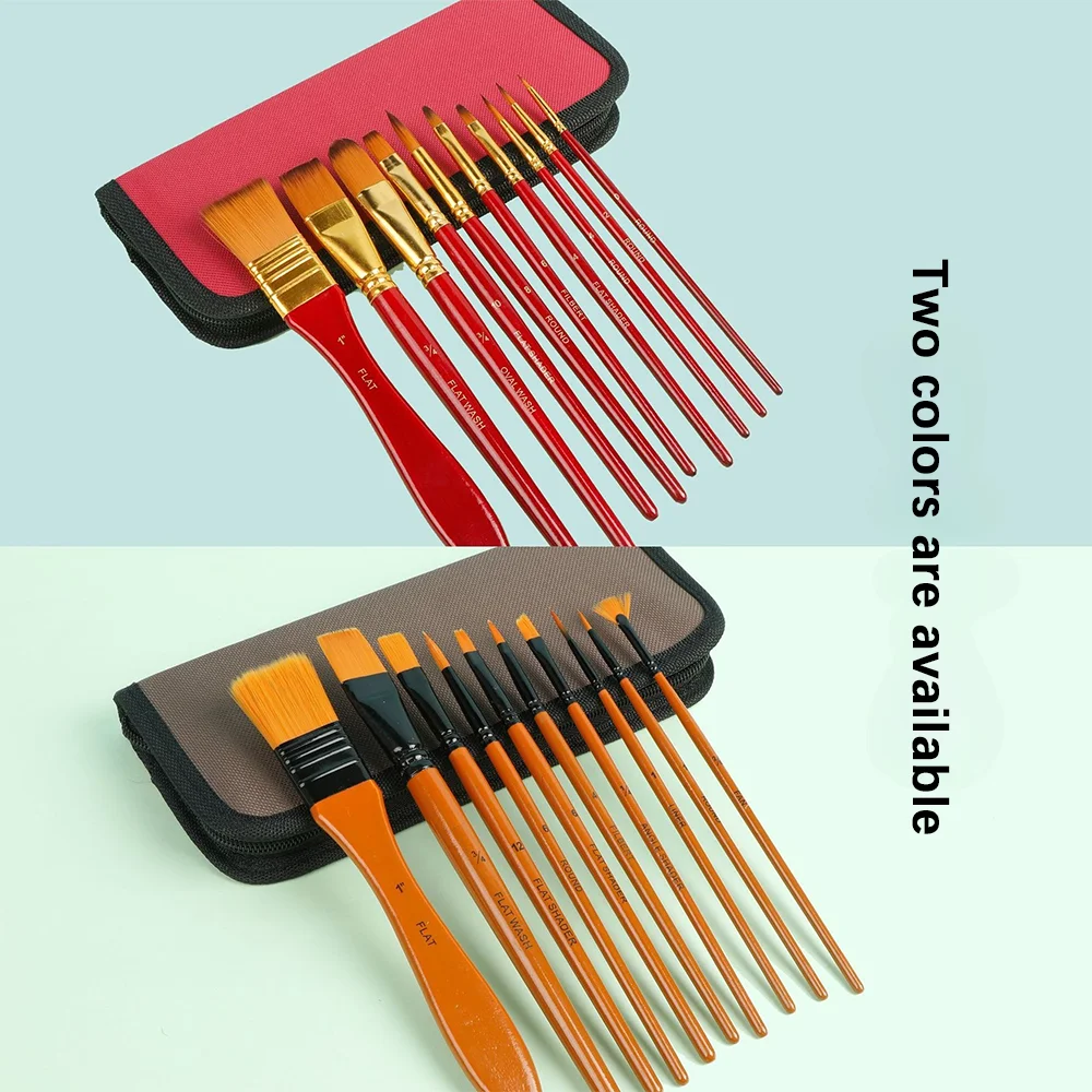 Końcówki pędzli pokazane pod różnymi kątami