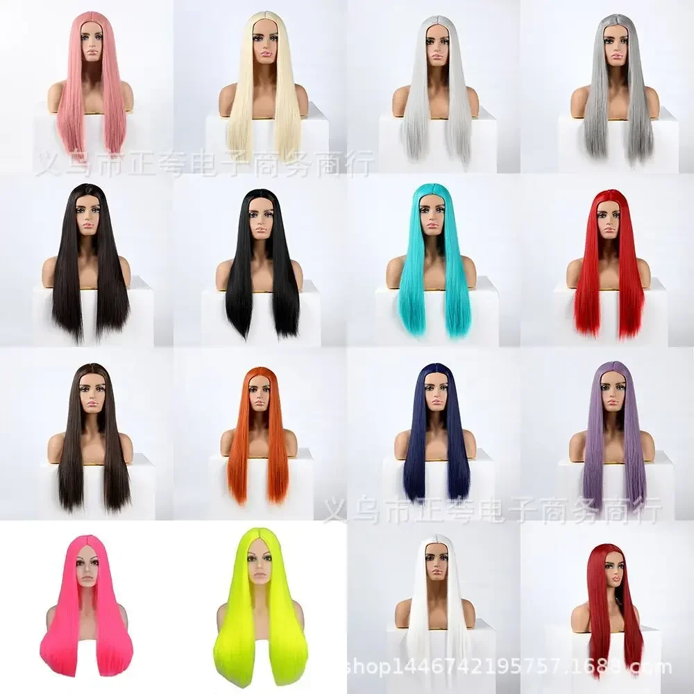 

Длинные прямые белые парики I's a wig для косплея, синтетические парики для женщин, 60 дюймов, 613 дюймов, светлые, серые, розовые, черные, для ежедневного использования, стандартная Лолита