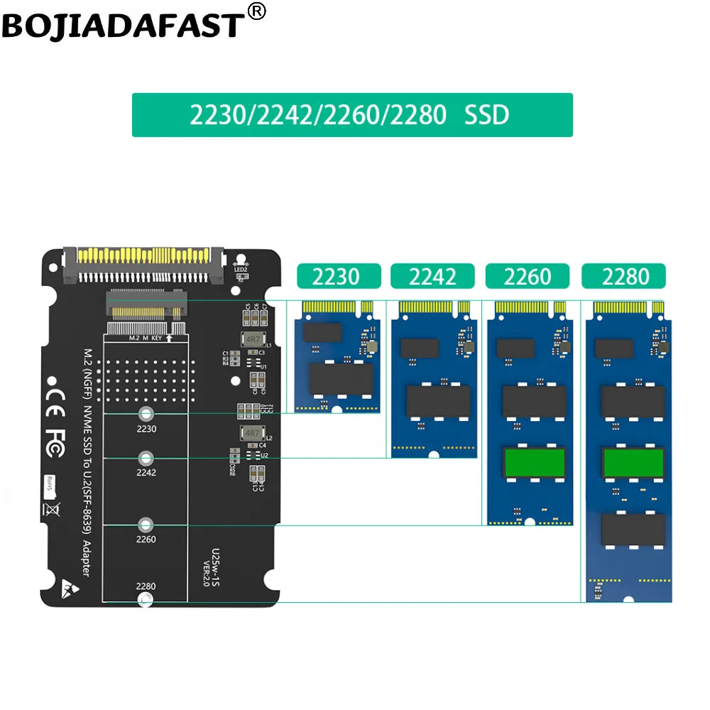 U.2 U2 SFF-8639 Ŀ, NGFF M.2 Key-M Key B + M M2 PCI-E X4 NVME SSD  , ˷̴ Ŭ ̽