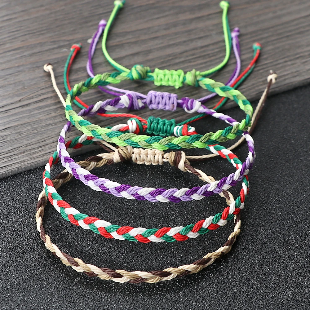 30 Styles Color Mixing Handmade Braided Bracelet Boho Wax Line