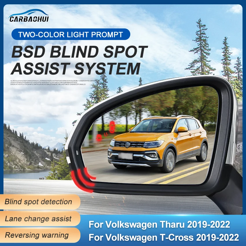 Car Bsd Bsm Bsa Blind Spot Detection Drive Mirror Lane Change Assist Sensore Di Parcheggio Per Volkswagen Vw Tharu / T-Cross 2019-2022